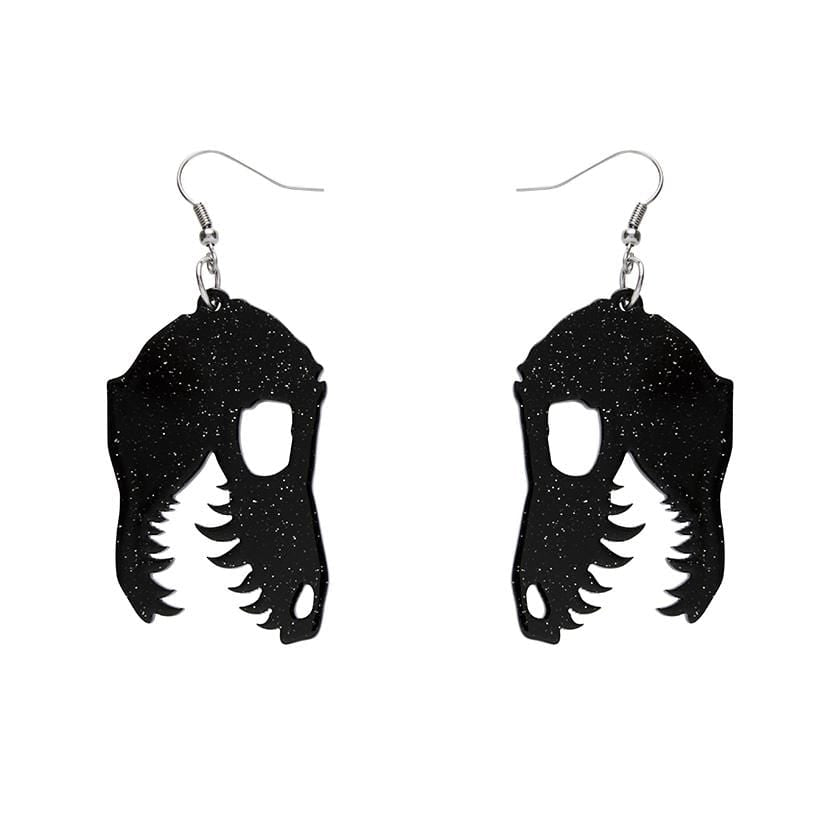 Erstwilder Essentials Fossil Glitter Resin Drop Earrings - Black EE1018-SG7000