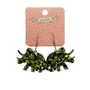 Triceratops Chunky Glitter Resin Drop Earrings - Lime