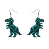 Erstwilder Essentials Tyrannosaurus Chunky Glitter Resin Drop Earrings - Teal EE1020-CG4400