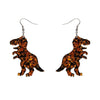 Tyrannosaurus Chunky Glitter Resin Drop Earrings - Orange