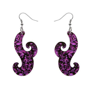 Erstwilder Essentials Nouveau Chunky Glitter Resin Drop Earrings - Purple EE1021-CG5000