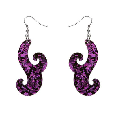 Erstwilder Essentials Nouveau Chunky Glitter Resin Drop Earrings - Purple EE1021-CG5000