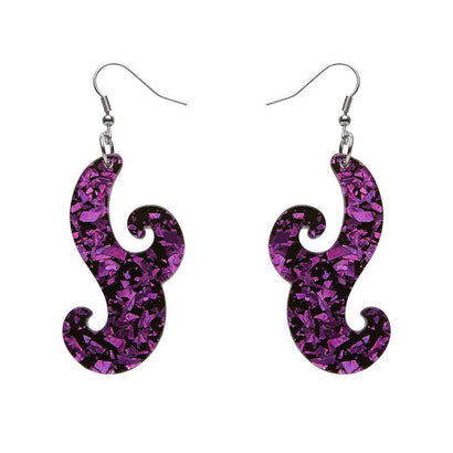 Erstwilder Essentials Nouveau Chunky Glitter Resin Drop Earrings - Purple EE1021-CG5000