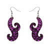 Nouveau Chunky Glitter Resin Drop Earrings - Purple