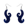 Nouveau Ripple Glitter Resin Drop Earrings - Dark Blue