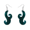 Nouveau Ripple Glitter Resin Drop Earrings - Emerald
