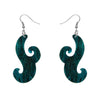 Nouveau Ripple Glitter Resin Drop Earrings - Emerald
