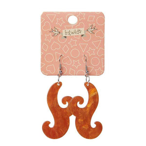 Erstwilder Essentials Nouveau Ripple Resin Drop Earrings - Orange EE1021-RI6100