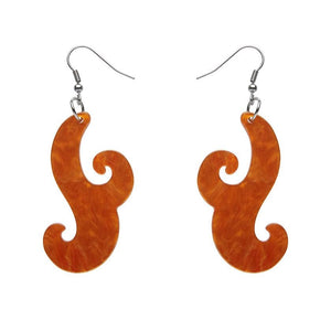 Erstwilder Essentials Nouveau Ripple Resin Drop Earrings - Orange EE1021-RI6100