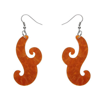 Erstwilder Essentials Nouveau Ripple Resin Drop Earrings - Orange EE1021-RI6100