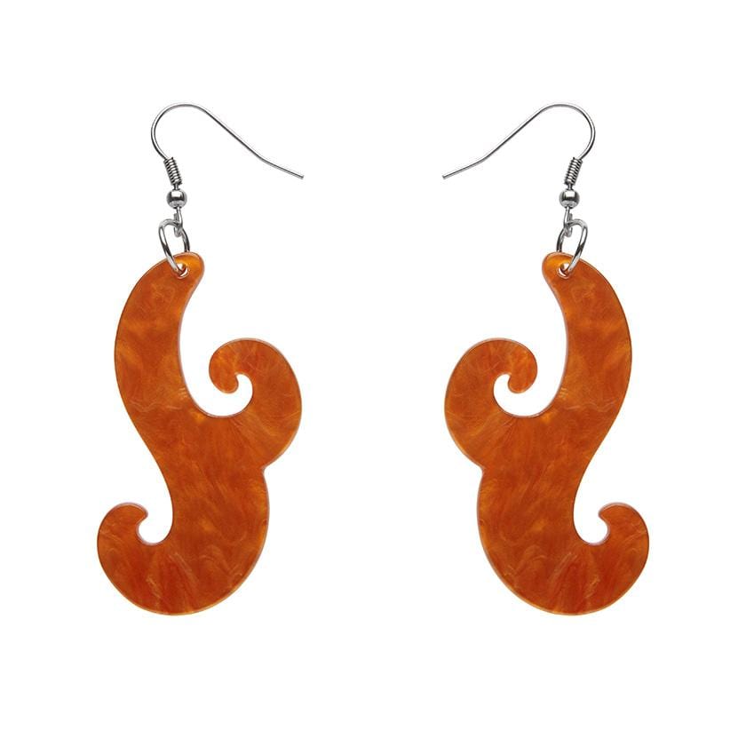 Erstwilder Essentials Nouveau Ripple Resin Drop Earrings - Orange EE1021-RI6100