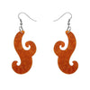 Nouveau Ripple Resin Drop Earrings - Orange