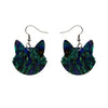 Erstwilder Essentials Solid Cat Head Lava Resin Drop Earrings - Green EE1027-L4000