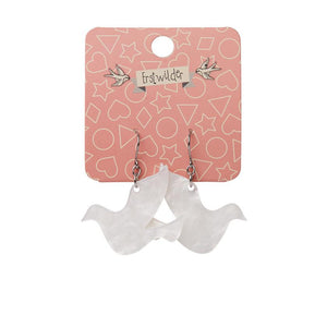 Erstwilder Essentials Dove Ripple Resin Drop Earrings - White EE1028-RI8000