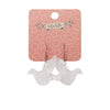 Dove Ripple Resin Drop Earrings - White