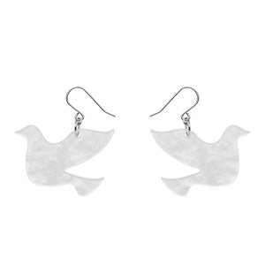 Erstwilder Essentials Dove Ripple Resin Drop Earrings - White EE1028-RI8000