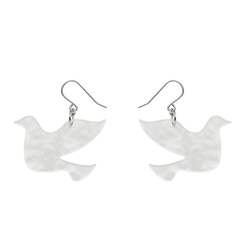 Dove Ripple Resin Drop Earrings - White – Erstwilder