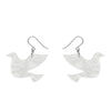 Dove Ripple Resin Drop Earrings - White
