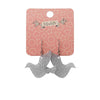Erstwilder Essentials Dove Glitter Resin Drop Earrings - Silver EE1028-SG7200