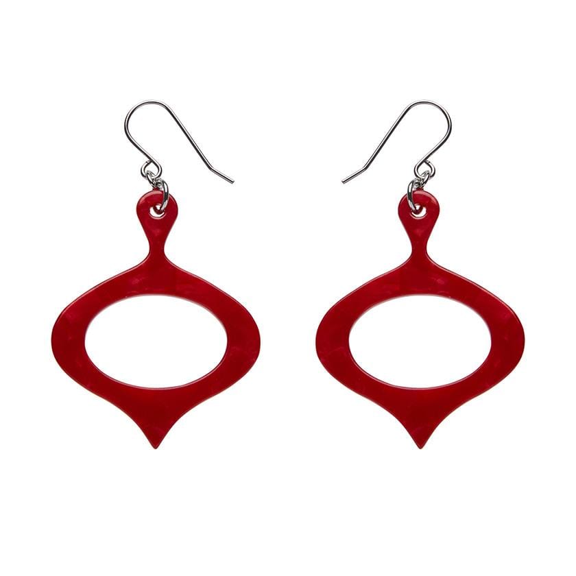 Bauble Ripple Resin Drop Earrings Red Erstwilder