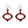 Bauble Ripple Resin Drop Earrings - Red