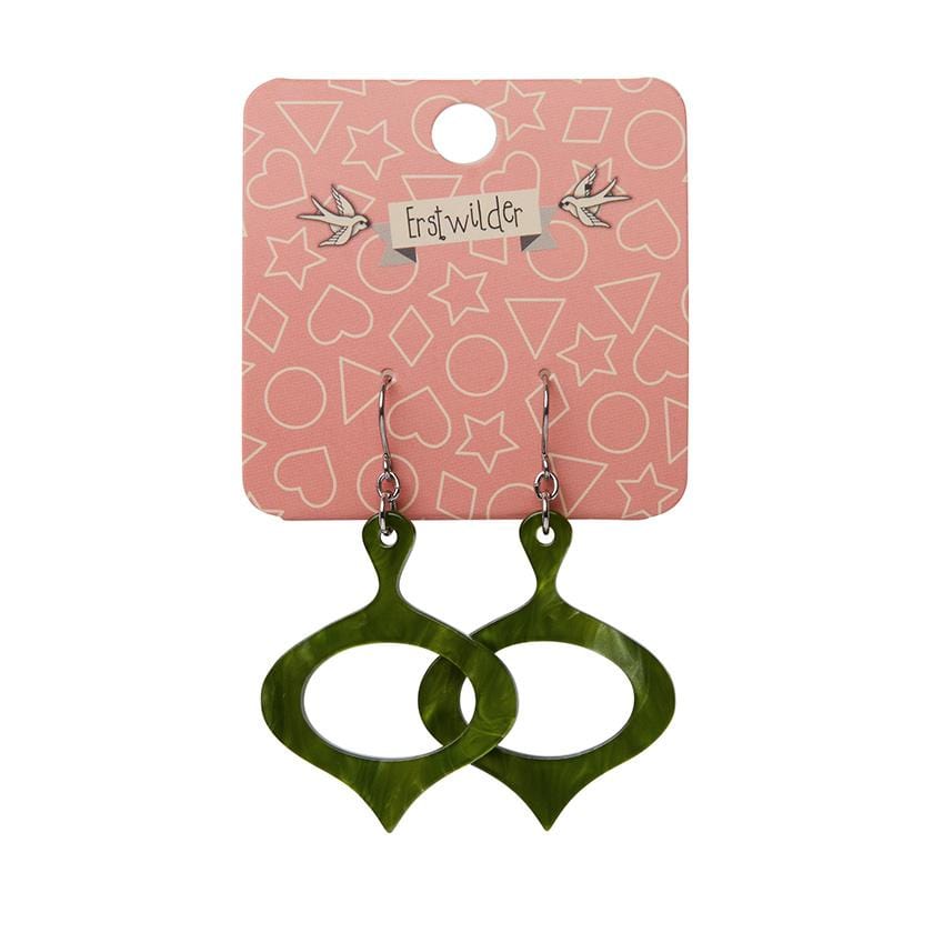 Erstwilder Essentials Bauble Ripple Resin Drop Earrings - Green EE1029-RI4000