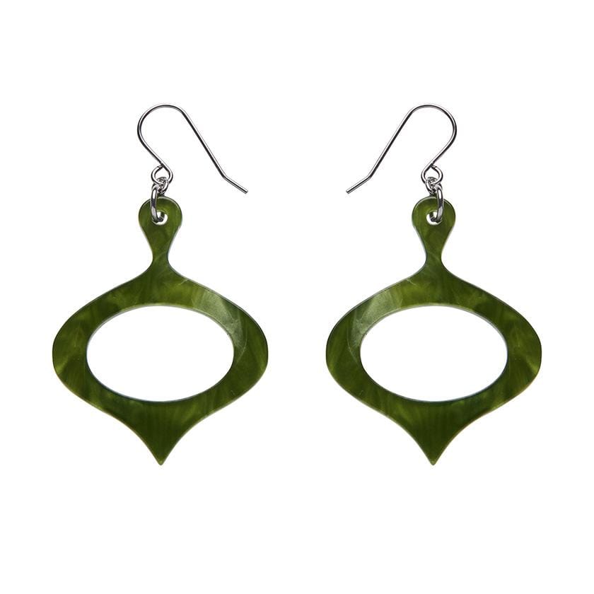 Erstwilder Essentials Bauble Ripple Resin Drop Earrings - Green EE1029-RI4000