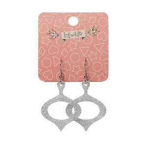 Erstwilder Essentials Bauble Glitter Resin Drop Earrings - Silver EE1029-SG7200