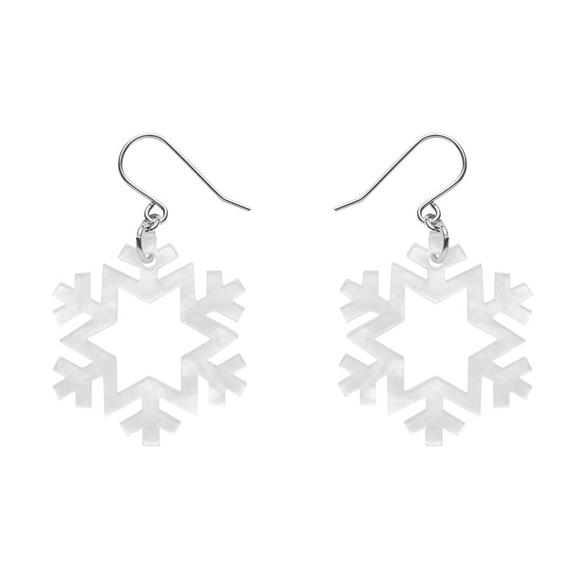 Erstwilder Essentials Snowflake - Ripple Resin Drop Earring - White EE1030-RI8000