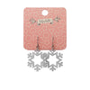 Snowflake - Glitter Resin Drop Earring - Silver