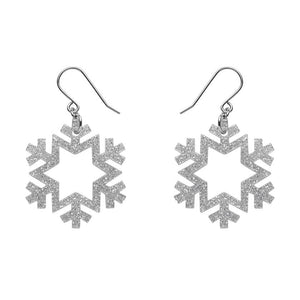 Erstwilder Essentials Snowflake - Glitter Resin Drop Earring - Silver EE1030-SG7200