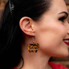 Pumpkin Chunky Glitter Resin Drop Earrings - Orange