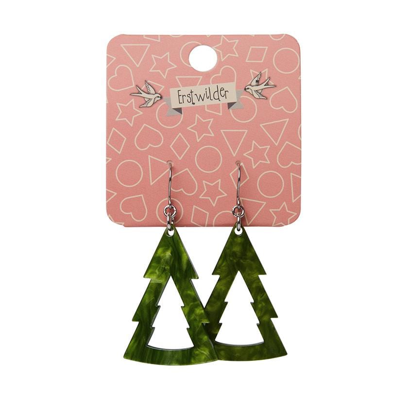 Erstwilder Essentials Tree Ripple Resin Drop Earrings - Green EE1010-RI4000