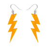 Lightning Bolt Glitter Resin Drop Earrings - Orange