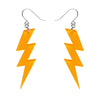 Lightning Bolt Glitter Resin Drop Earrings - Orange