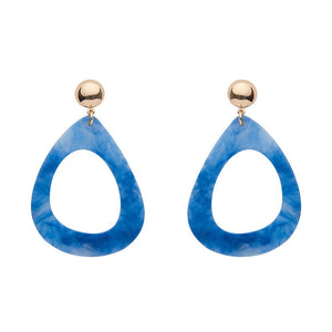 Erstwilder Essentials Statement Marble Resin Tear Drop Earrings - Blue AK1EE05