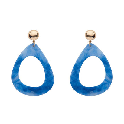 Erstwilder Essentials Statement Marble Resin Tear Drop Earrings - Blue AK1EE05