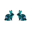 Bunny Chunky Glitter Resin Stud Earrings - Green