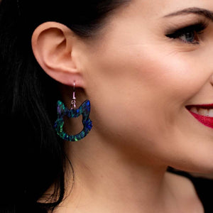 Erstwilder Essentials Cat Head Lava Resin Drop Earrings - Green EE1011-L4000