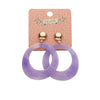 Statement Marble Resin Circle Drop Earrings - Purple