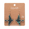 Swallow Ripple Glitter Resin Drop Earrings - Green