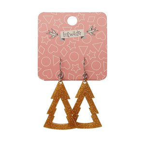 Erstwilder Essentials Tree Glitter Resin Drop Earrings - Gold EE1010-SG6500