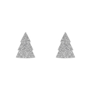 Erstwilder Essentials Tree Glitter Resin Stud Earrings - Silver EE0010-SG7200
