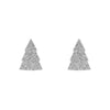 Tree Glitter Resin Stud Earrings - Silver