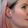 Tree Glitter Resin Stud Earrings - Silver