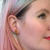Tree Glitter Resin Stud Earrings - Gold