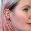 Tree Ripple Resin Stud Earrings - Green