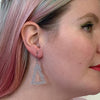 Tree Glitter Resin Drop Earrings - Silver