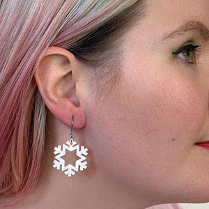 Erstwilder Essentials Snowflake - Ripple Resin Drop Earring - White EE1030-RI8000