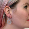 Snowflake - Glitter Resin Drop Earring - Silver
